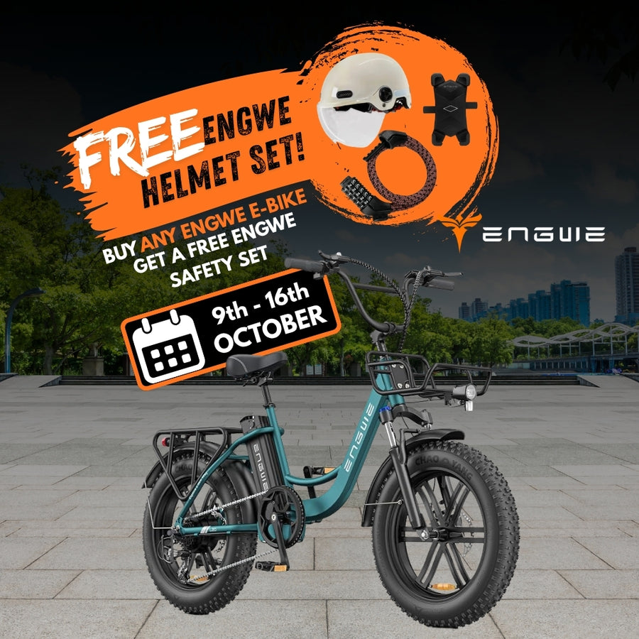 Free €60 Engwe Rider  Bundle - Helmet, Lock & Phone Mount