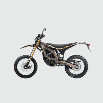 Sur-Ron Ultra Bee 2025 Desert Brown side profile electric dirt bike - Inner City Scooters Dublin
